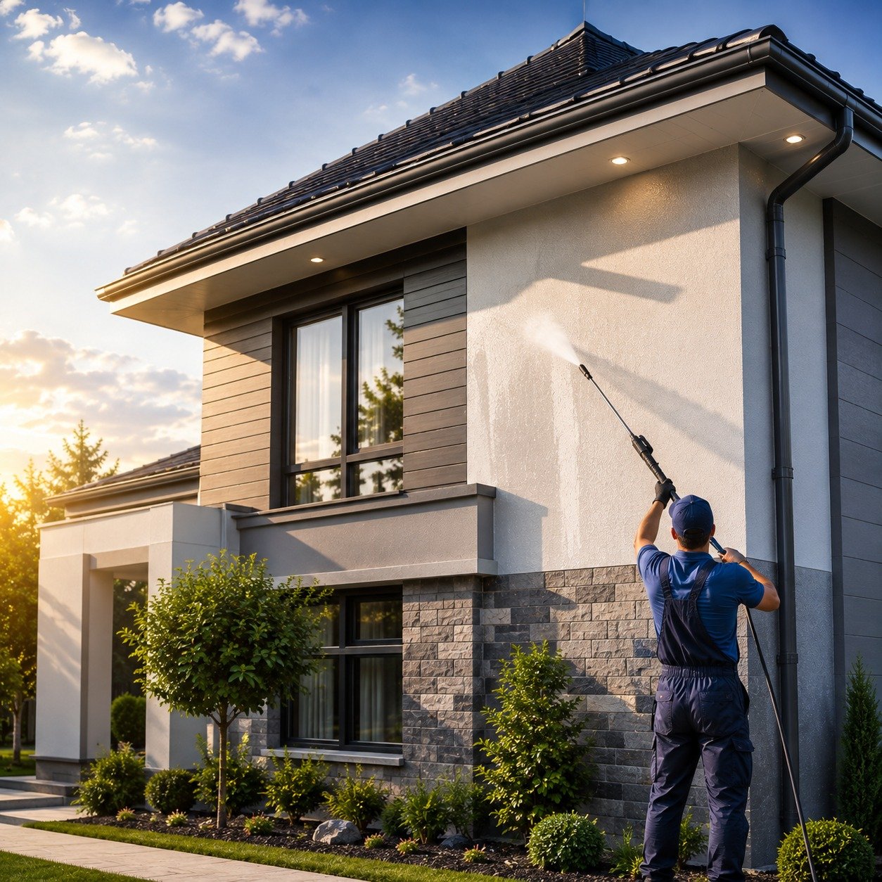 Professional exterior wall maintenance